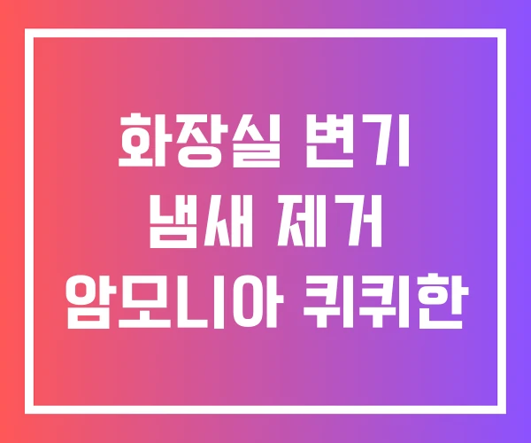 화장실 변기 냄새 제거 암모니아 퀴퀴한 화장실 변기 냄새 제거 암모니아 퀴퀴한